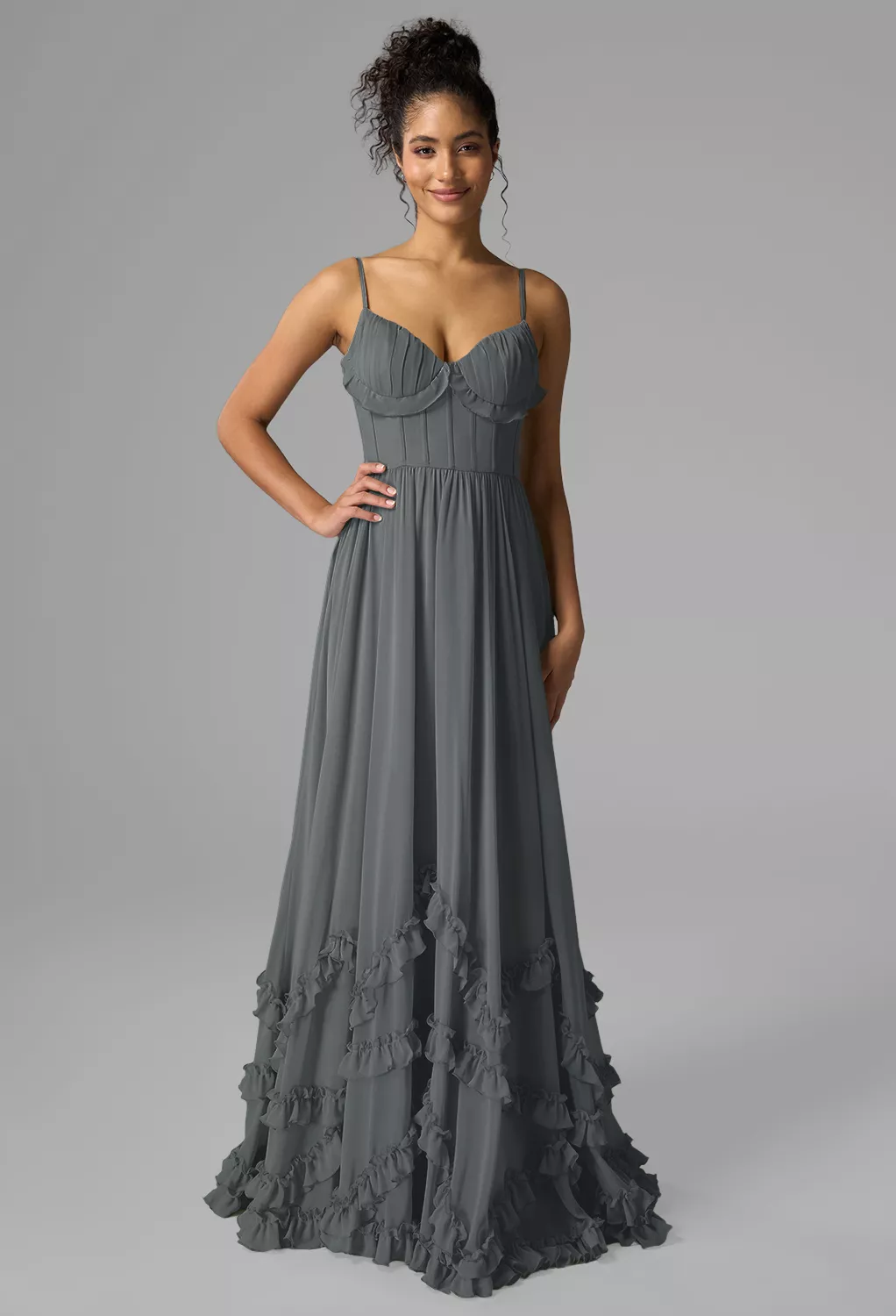 AW Kaitlin Steel Gray  Wedding Guest Dresses