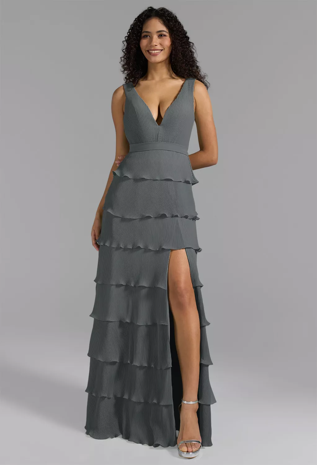 AW Leanne Steel Gray  Fall Wedding Guest Dresses