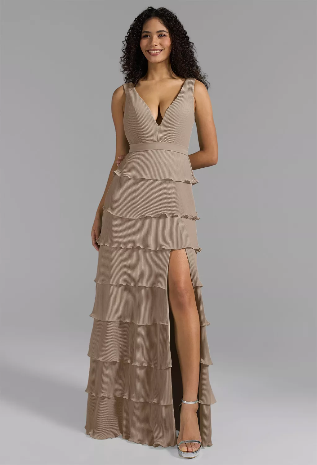 AW Leanne Taupe  Wedding Guest Dresses
