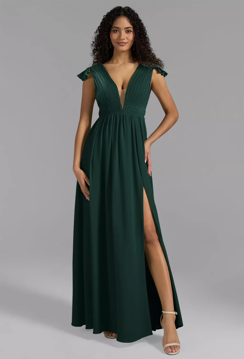 AW Isabella Dark Emerald  Fall Wedding Guest Dresses