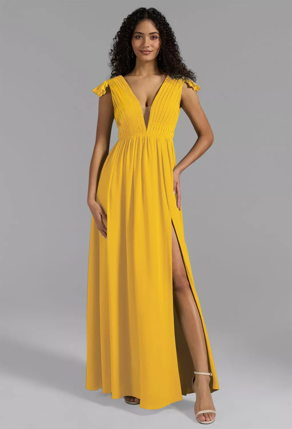 AW Isabella Mustard Yellow  Fall Wedding Guest Dresses