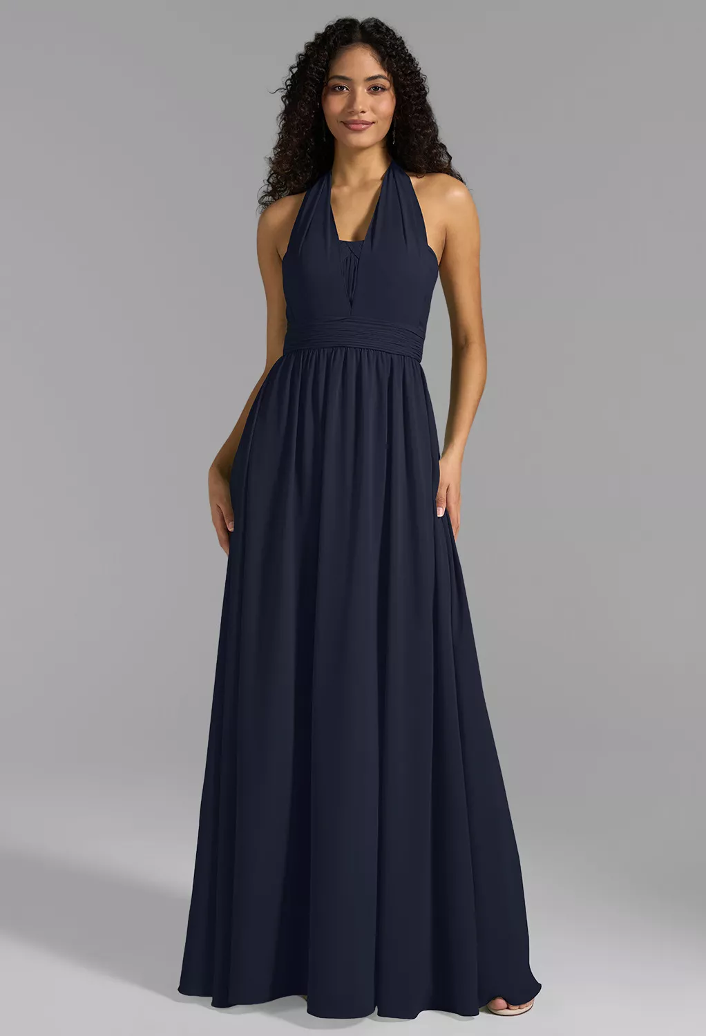 AW Ray Dark Navy  Long Bridesmaid Dresses