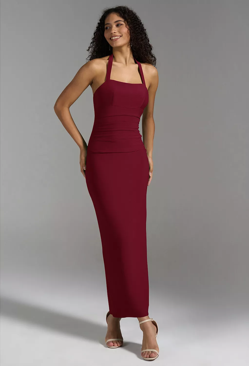 AW Chanelle Burgundy  Fall Wedding Guest Dresses