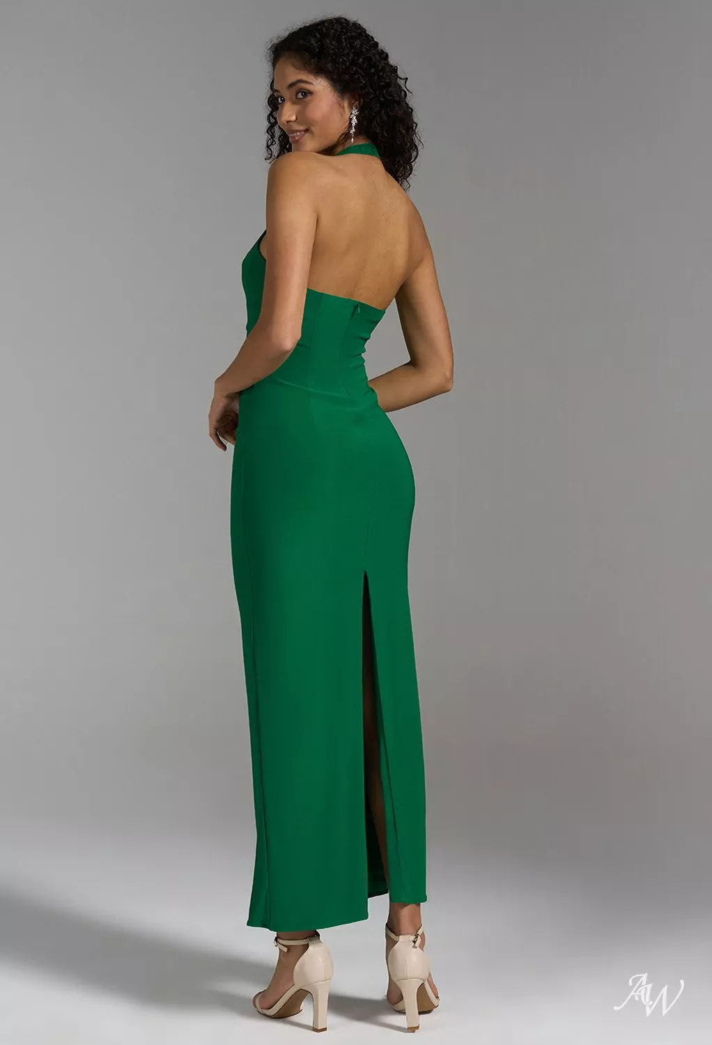 slim fit dress slacks Sonia Green Backless Mermaid Maxi Dress W/ Slit main image 1