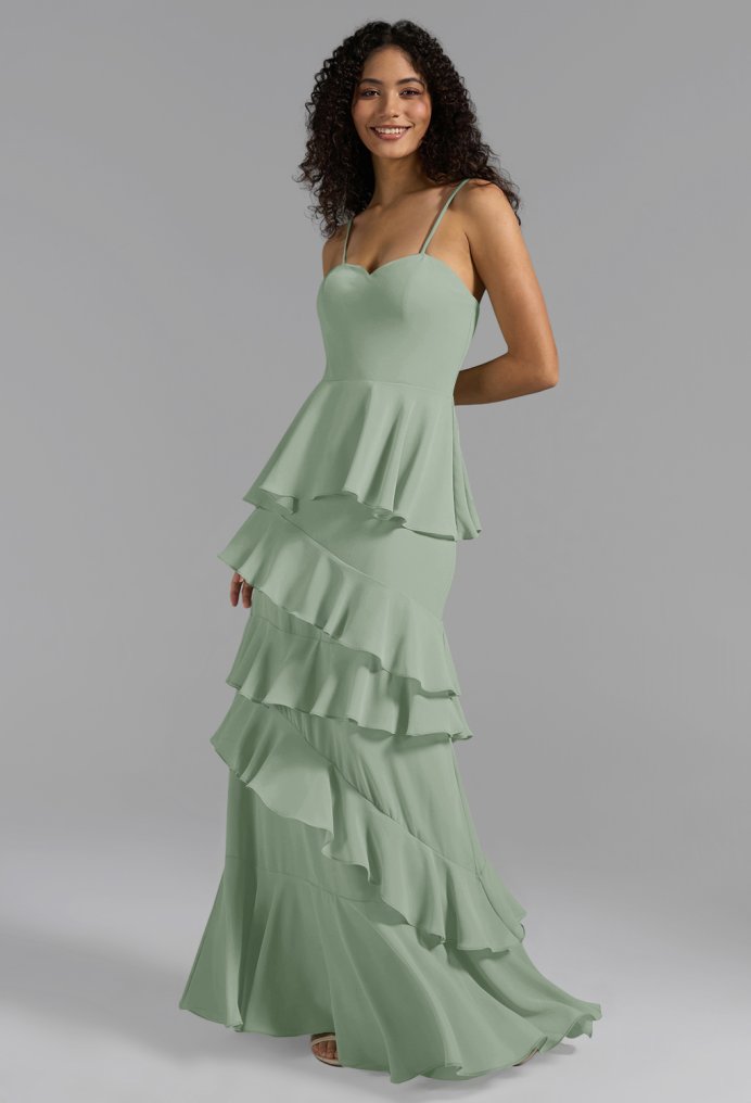 AW Levi Sage Green  Long Bridesmaid Dresses
