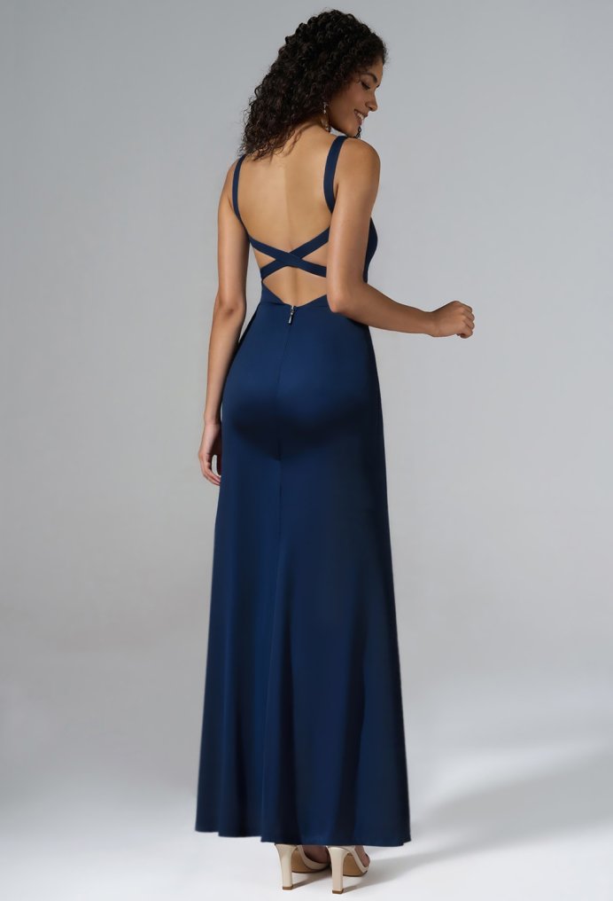 AW Elijah Dark Navy  Long Bridesmaid Dresses