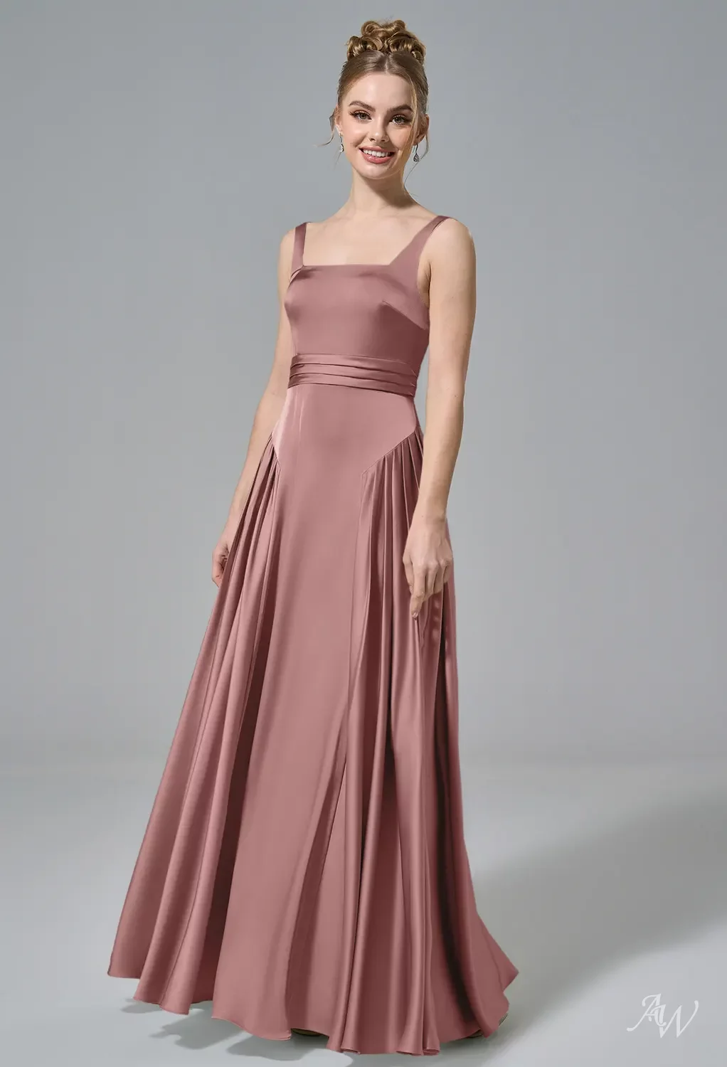 silk terracotta bridesmaid dresses Penelope Backless Satin Gown – SAU LEE main image 1