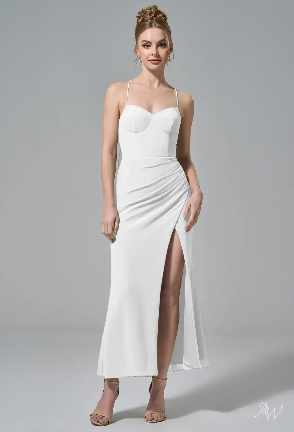 white bridesmaid dresses canada Cheap Stretch Satin Bridesmaid Dresses Sleeveless Sexy Maid of Honor D