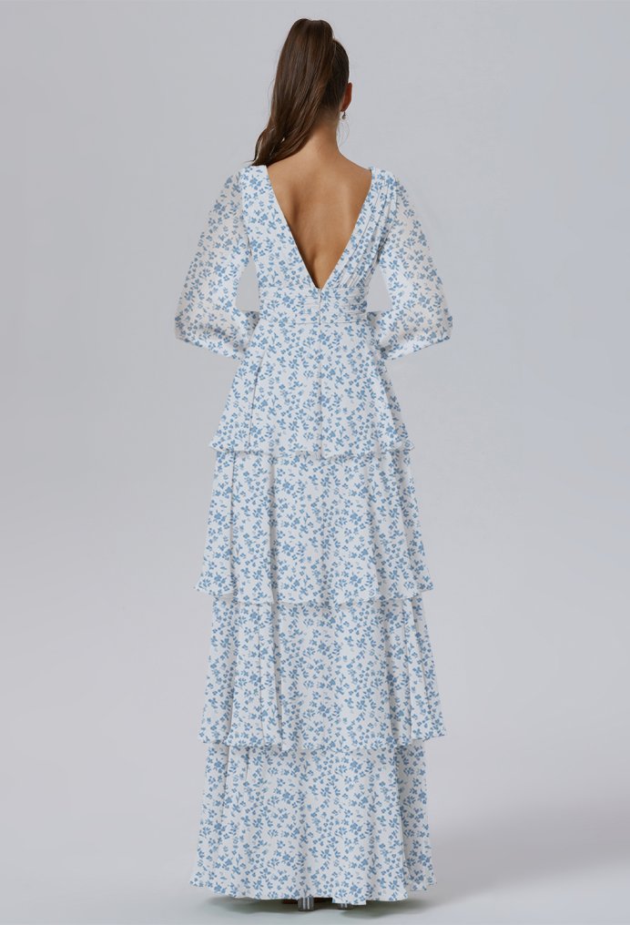 AW Tegan Skyblue Star Floral  Bridesmaid Dresses