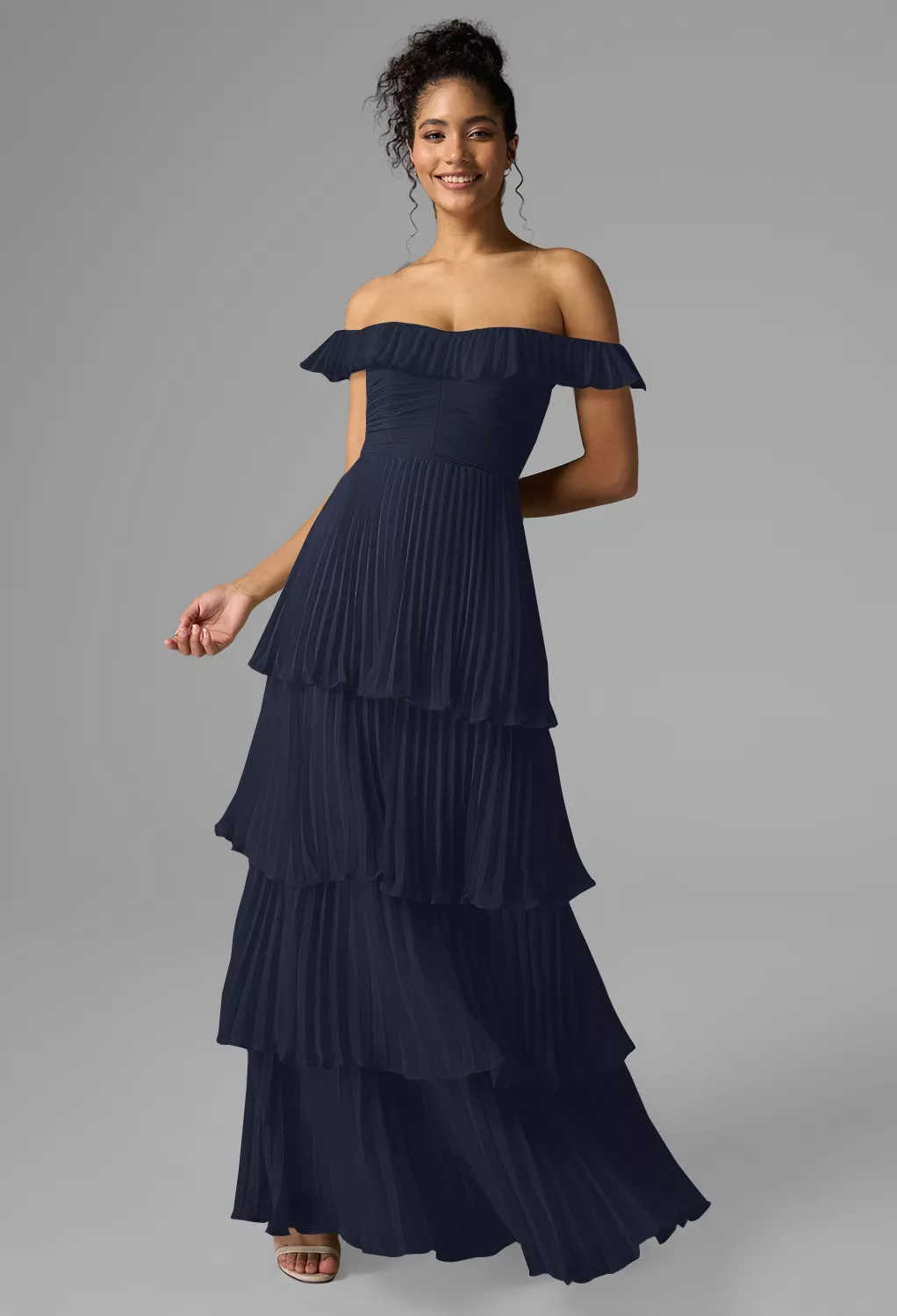 AW Neve Dark Navy  Long Bridesmaid Dresses