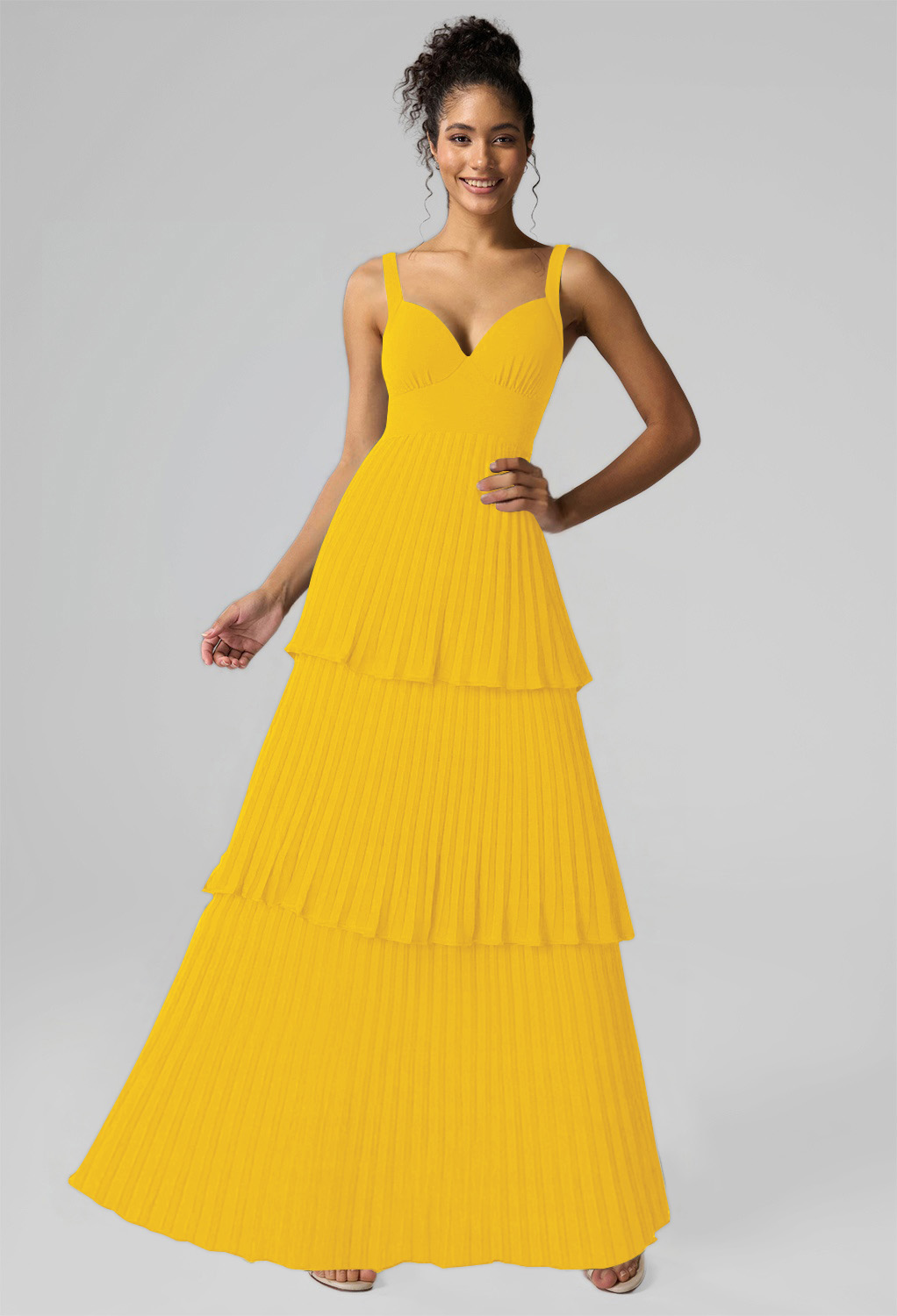 AW Lowri Mustard Yellow  Long Bridesmaid Dresses
