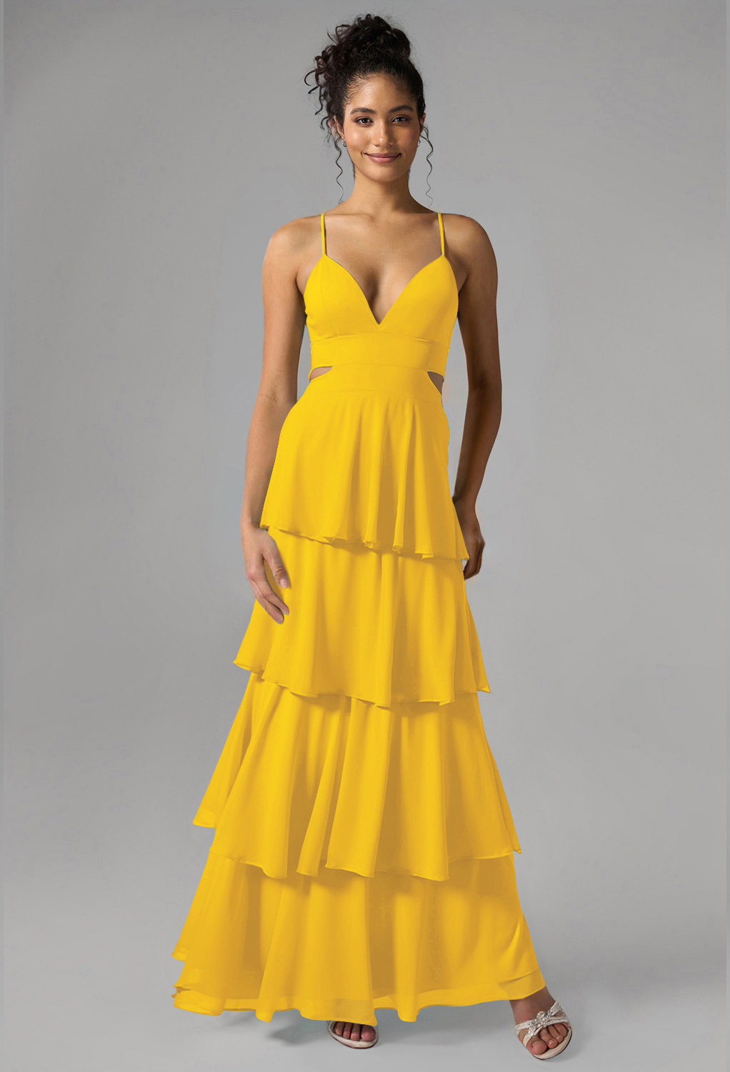 AW Pippa Mustard Yellow  Long Bridesmaid Dresses