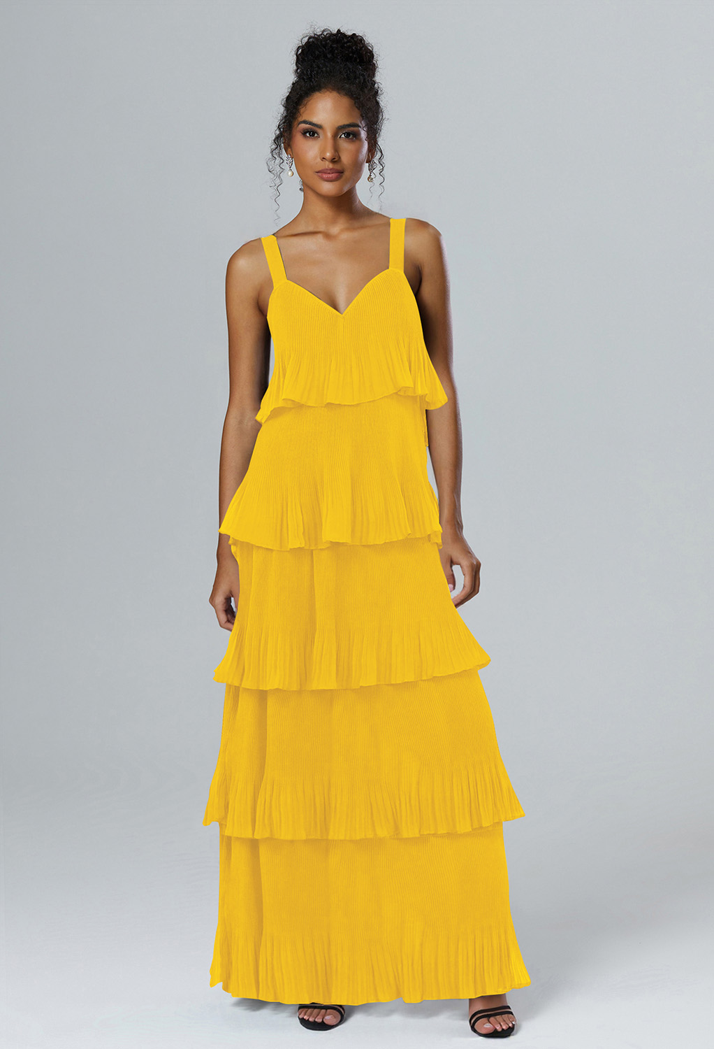 AW Francesca Mustard Yellow  Long Bridesmaid Dresses