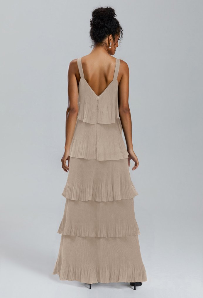 AW Francesca Taupe  Long Bridesmaid Dresses