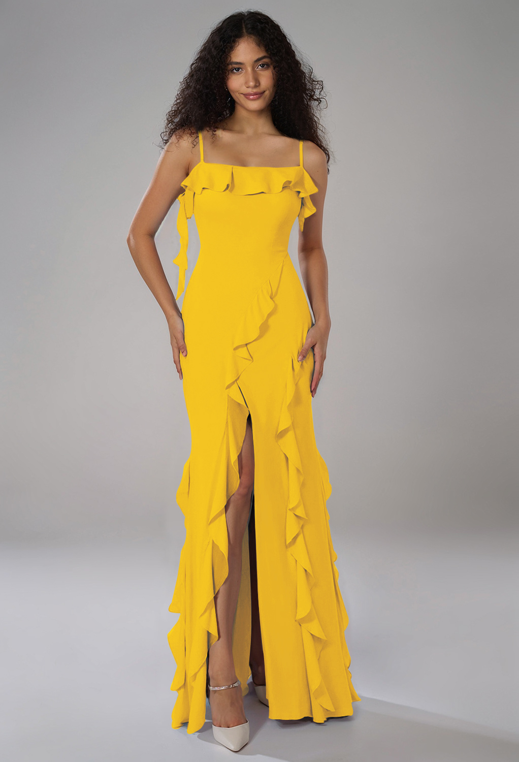 AW Kaiden Mustard Yellow  Wedding Guest Dresses