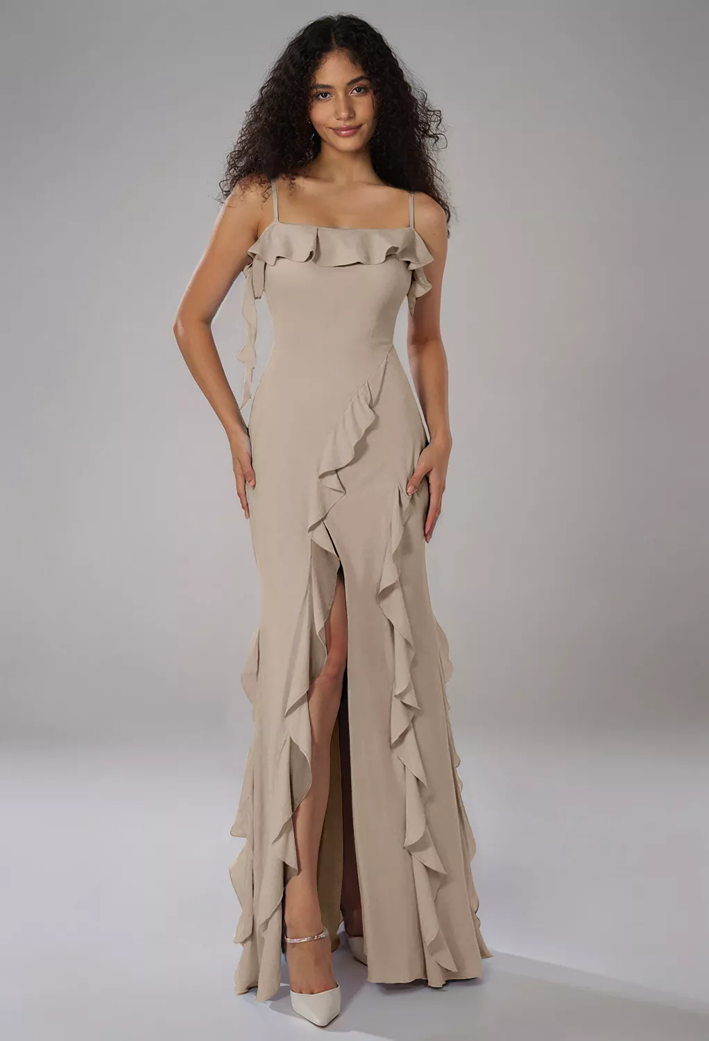 AW Kaiden Taupe  Wedding Guest Dresses