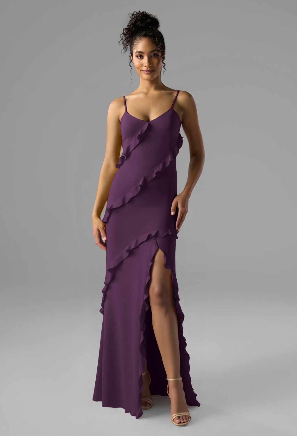 AW Tasnim Grape  Wedding Guest Dresses