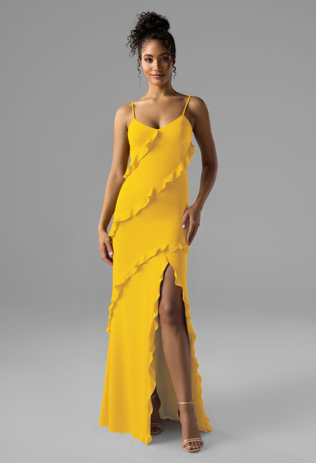 AW Tasnim Mustard Yellow  Wedding Guest Dresses