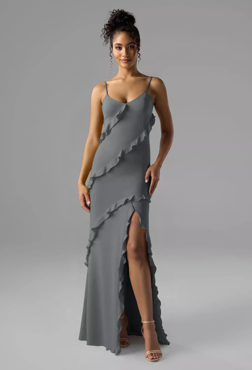 AW Tasnim Steel Gray  Wedding Guest Dresses