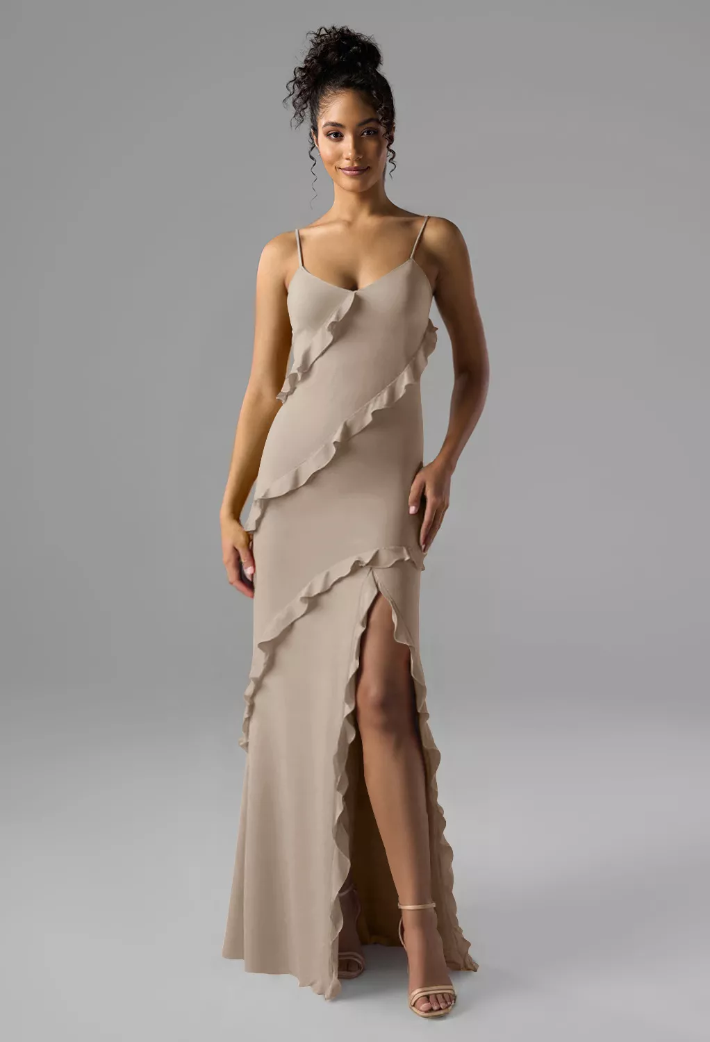 AW Tasnim Taupe  Wedding Guest Dresses