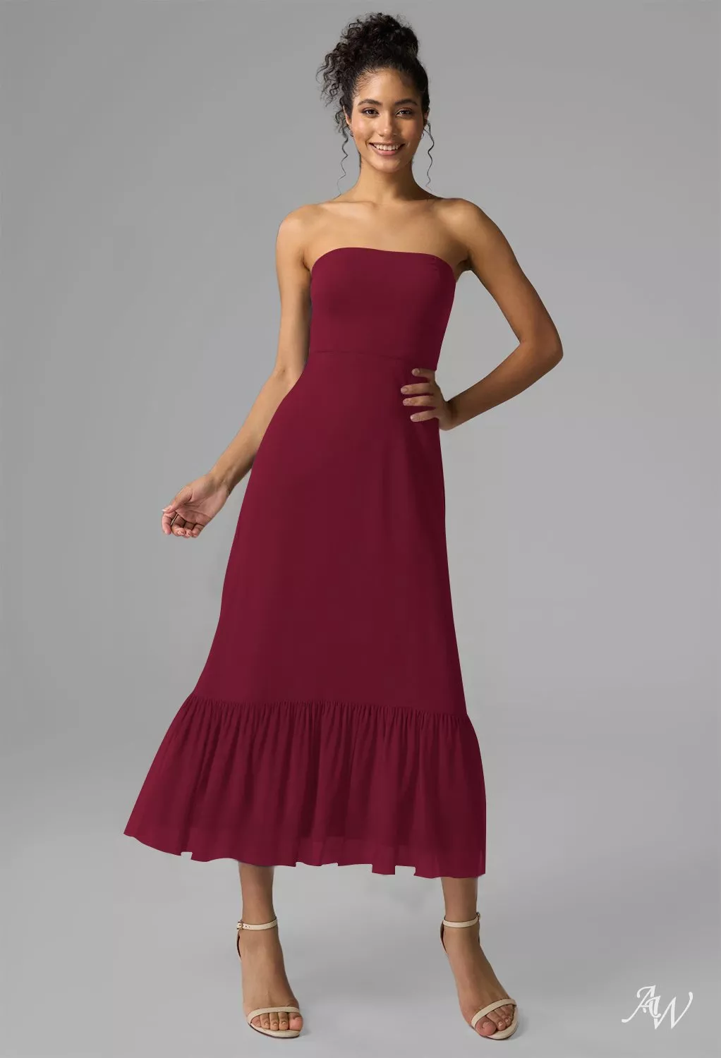 AW Kate Burgundy Wedding Guest Dresses | AW.Bridal Canada