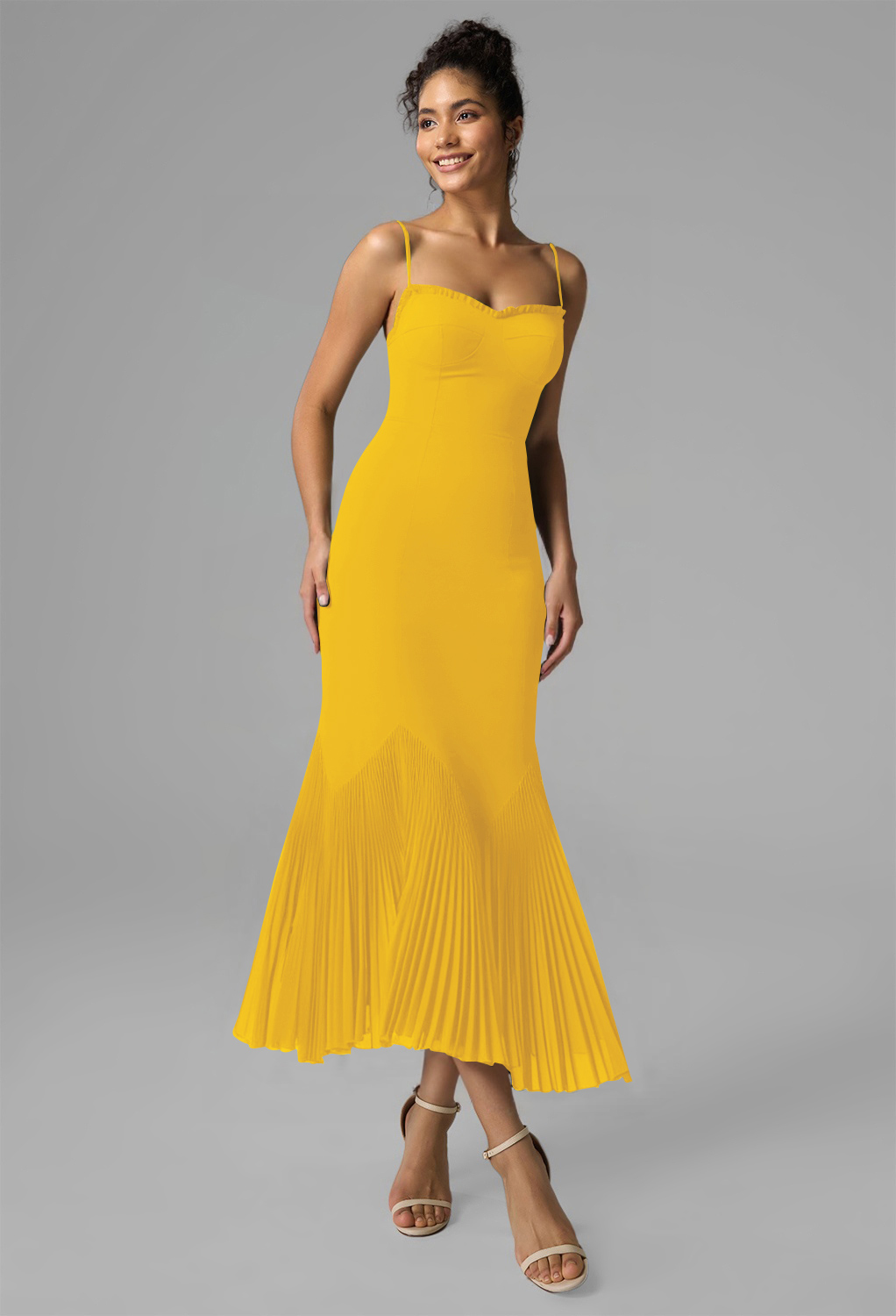 AW Elouise Mustard Yellow  Wedding Guest Dresses