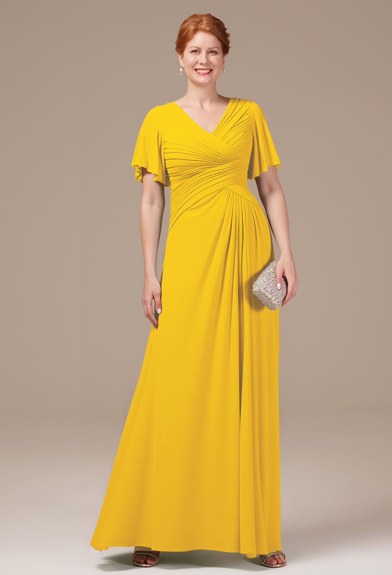AW Tori Mustard Yellow  Mother of the Bride Dresses