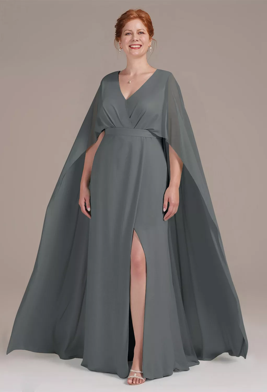 AW Marwa Steel Gray  Mother of the Bride Dresses
