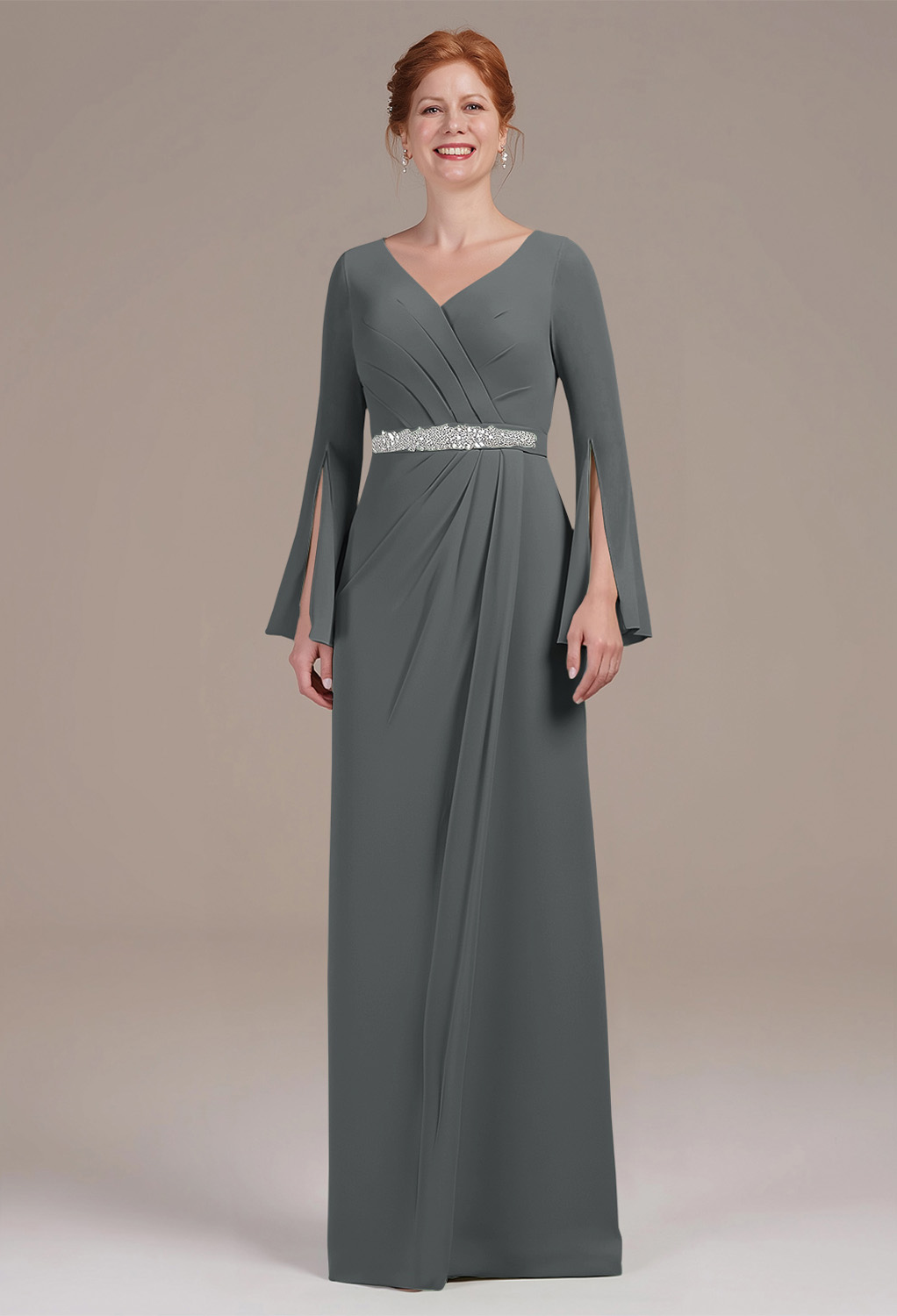 AW Mikayla Steel Gray  Mother of the Bride Dresses
