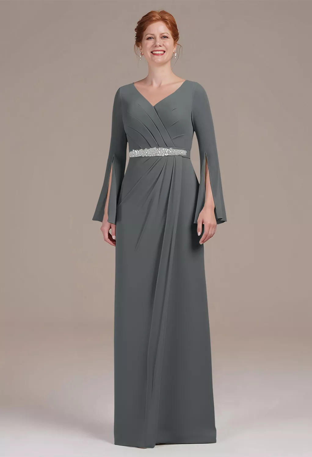 AW Mikayla Steel Gray  Mother of the Bride Dresses