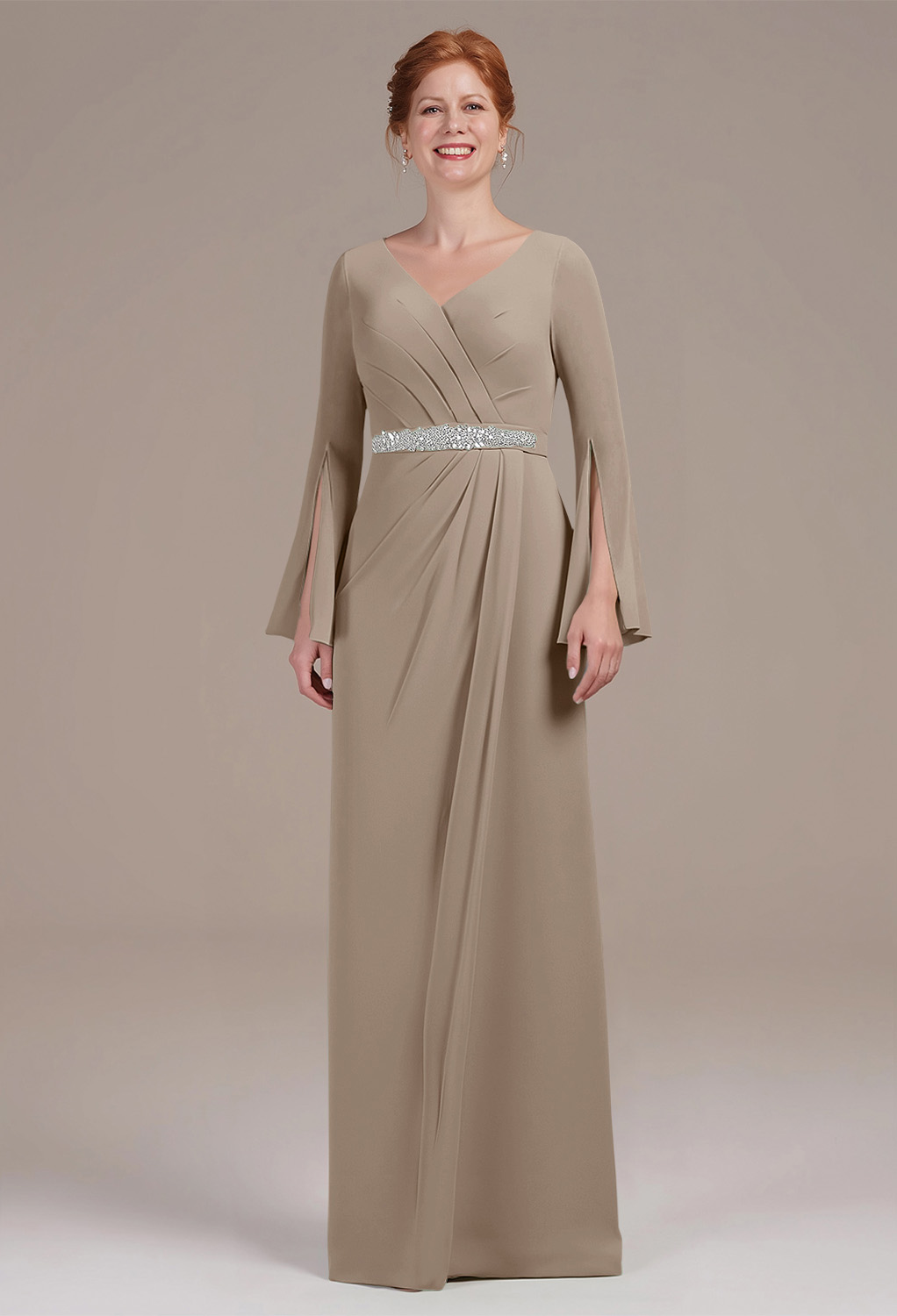 AW Mikayla Taupe  Mother of the Bride Dresses