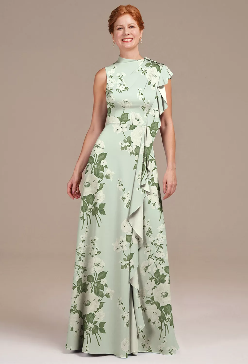 Mottled Moss Green,Green Floral Mother of the Bride Dresses & Groom Dresses  | AW.Bridal Canada