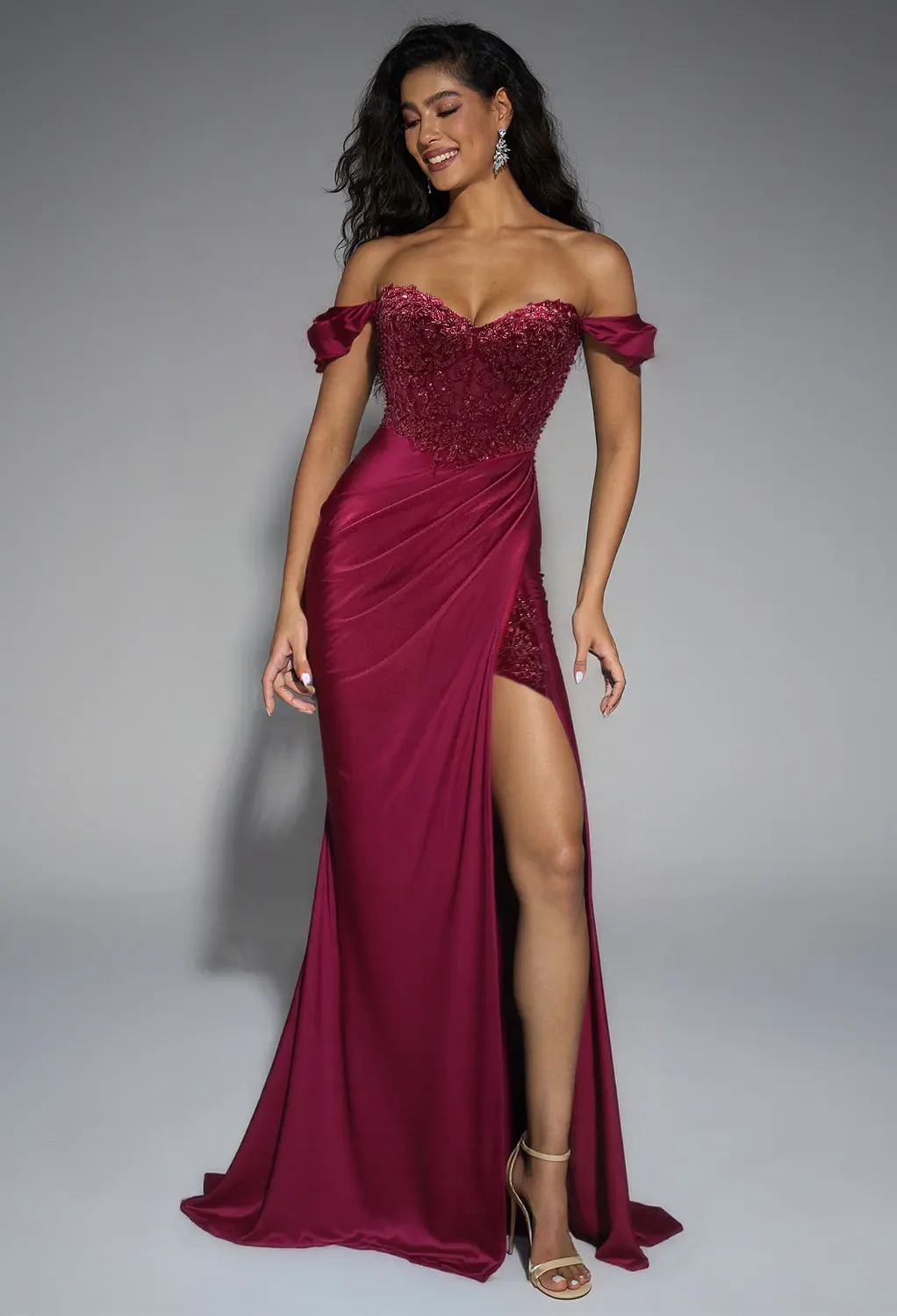 AW Isra Burgundy  Dresses